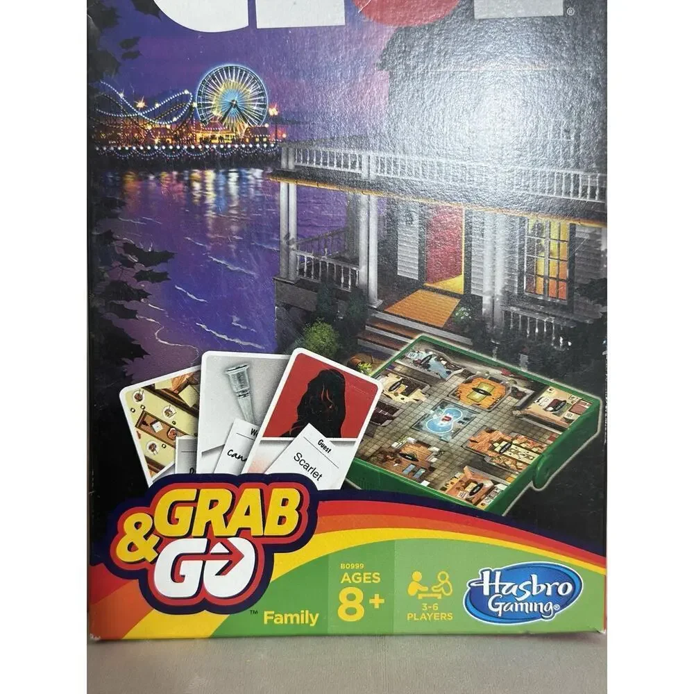 Hasbro Gaming Clue Grab and Go Game Compact Travel Mystery Board Game Ages 8+